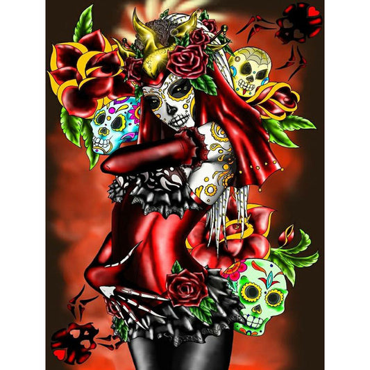 Skeleton Girl - Full Round Drill Diamond Painting 40*50CM