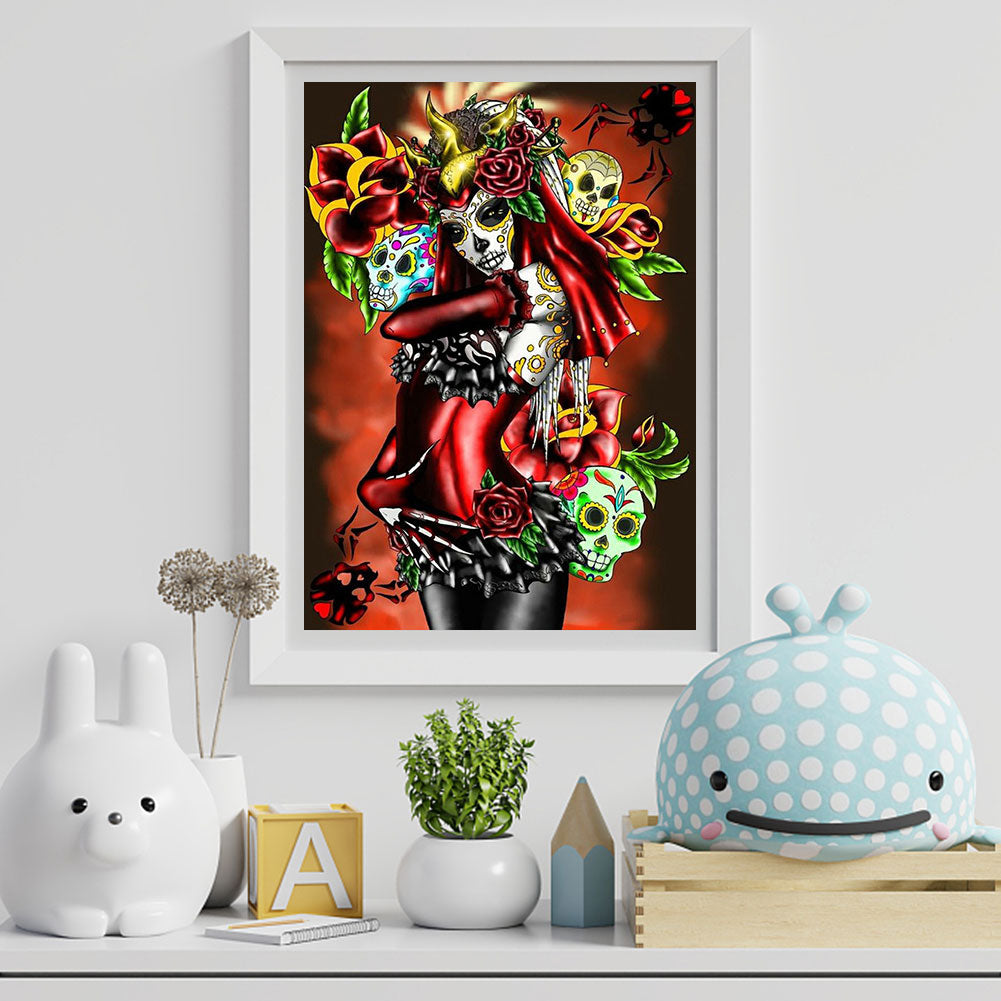 Skeleton Girl - Full Round Drill Diamond Painting 40*50CM