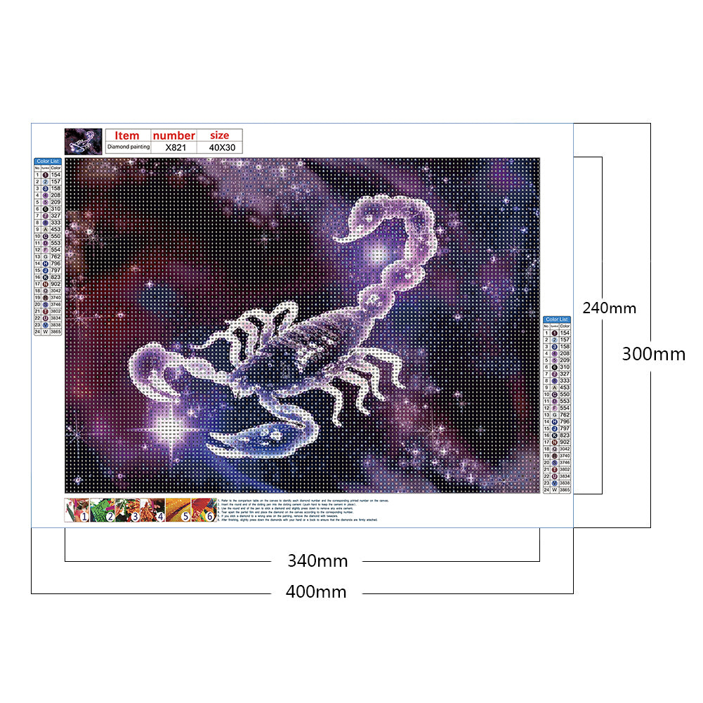 Scorpio - Full Round Drill Diamond Painting 40*30CM