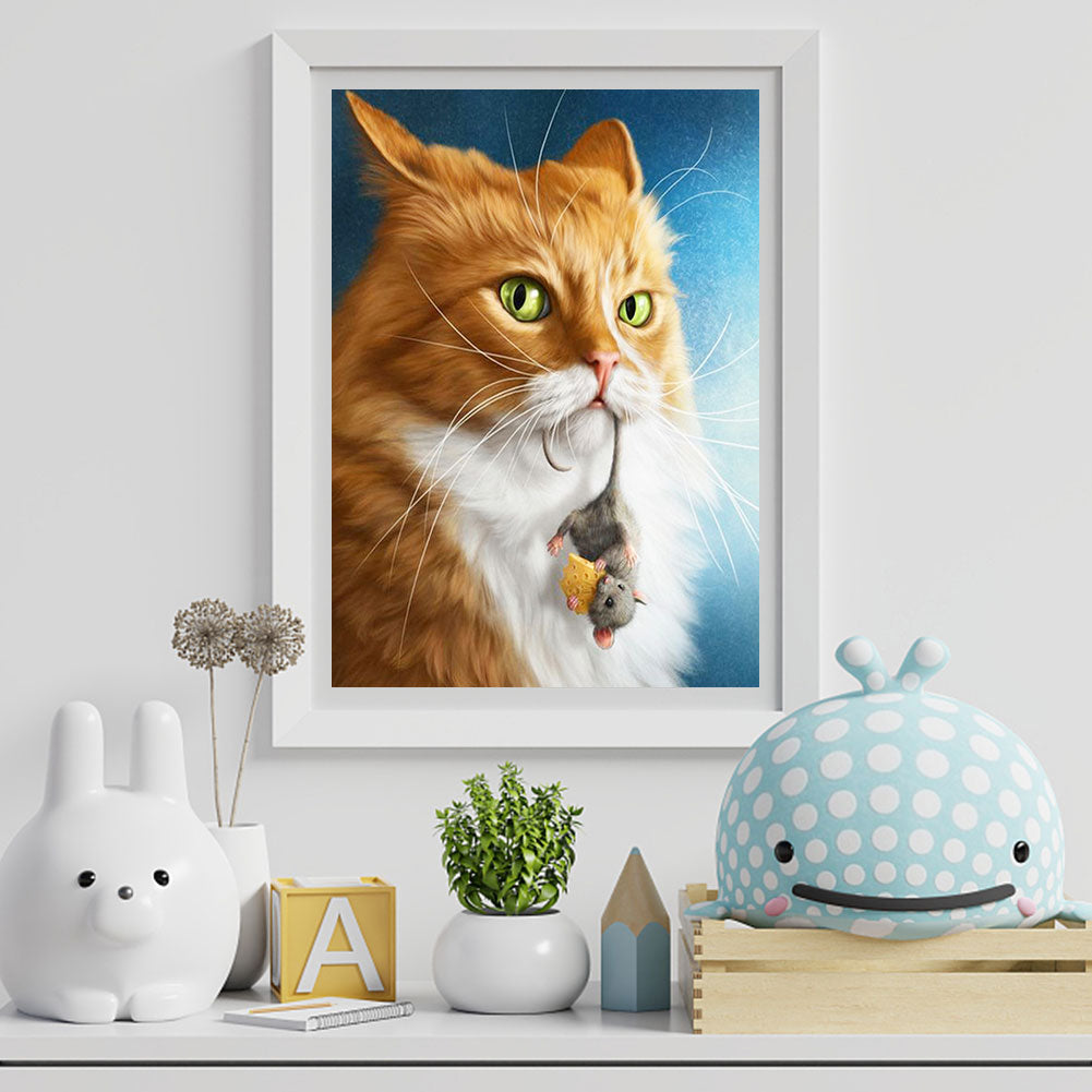 Cat - Full Round Drill Diamond Painting 40*50CM