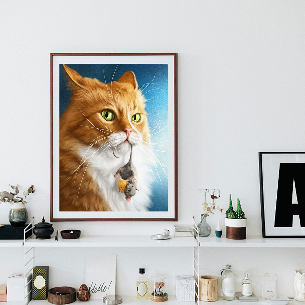 Cat - Full Round Drill Diamond Painting 40*50CM