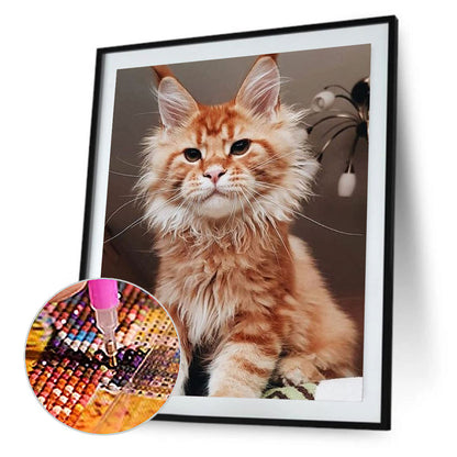 Cat - Full Round Drill Diamond Painting 40*50CM