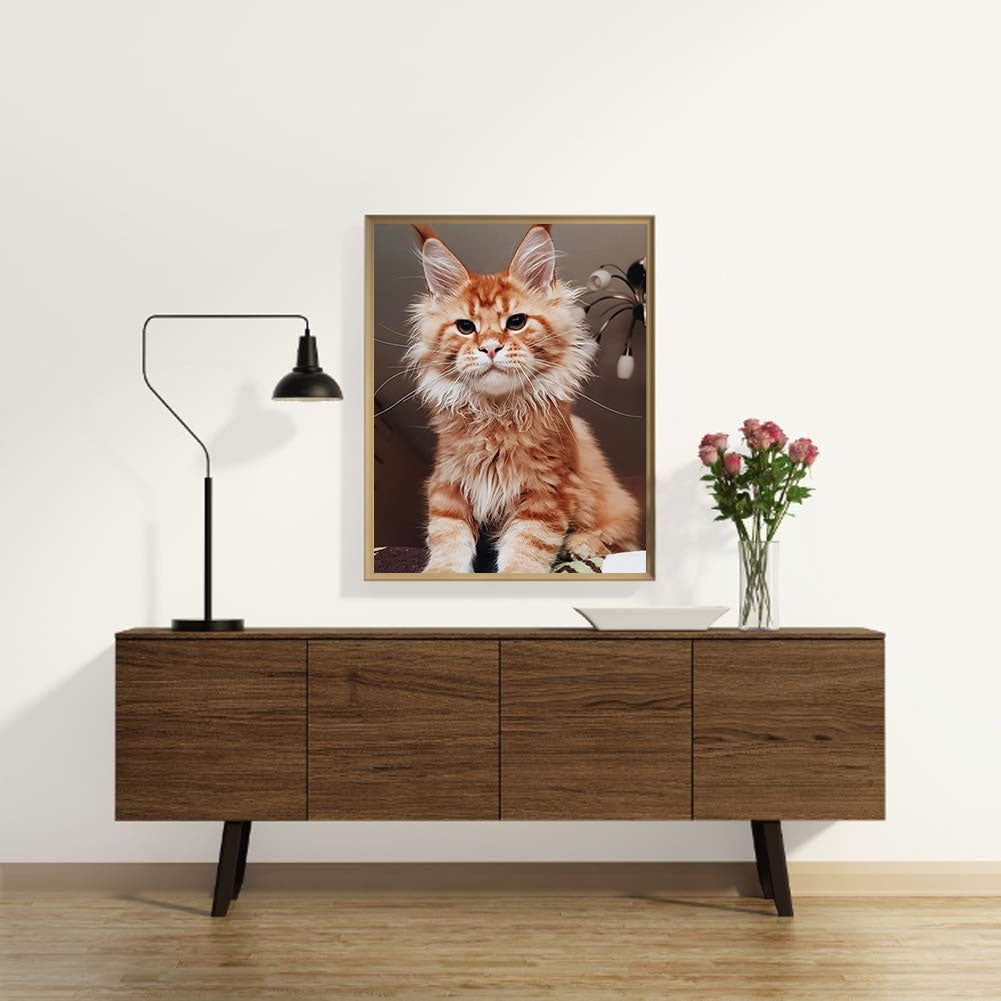 Cat - Full Round Drill Diamond Painting 40*50CM