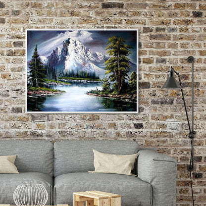 Lake Under Snow Mountain - Full Round Drill Diamond Painting 50*40CM