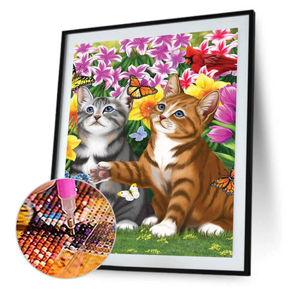 Cat - Full Round Drill Diamond Painting 30*40CM