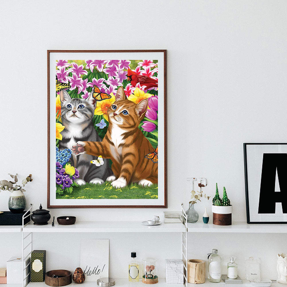 Cat - Full Round Drill Diamond Painting 30*40CM