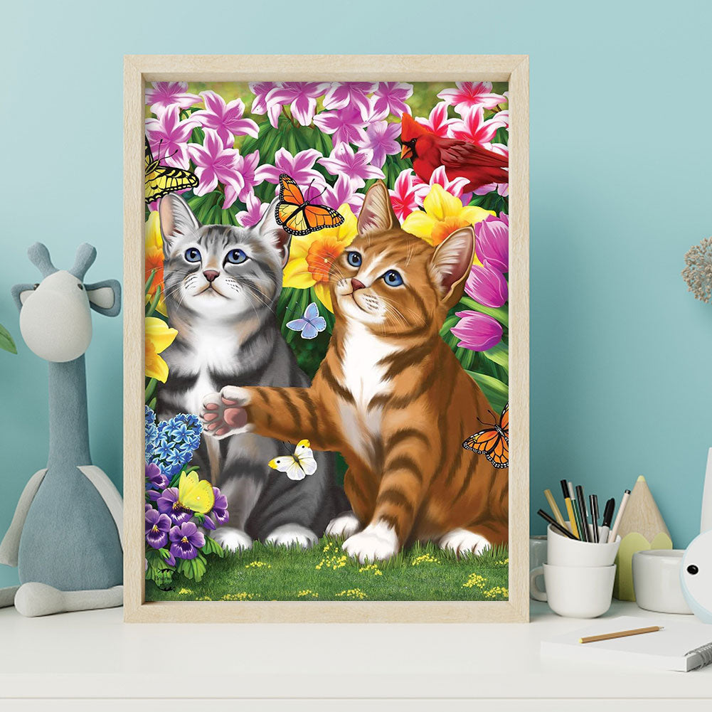 Cat - Full Round Drill Diamond Painting 30*40CM