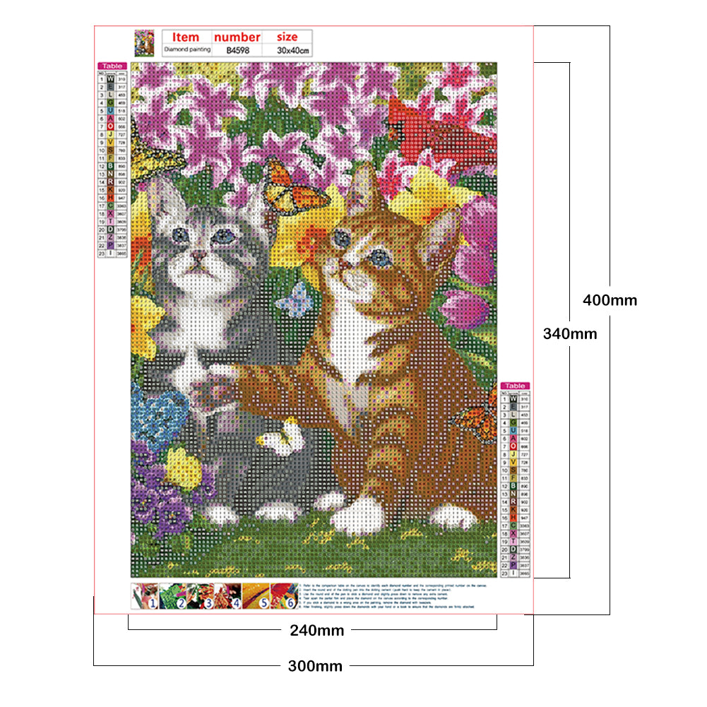 Cat - Full Round Drill Diamond Painting 30*40CM