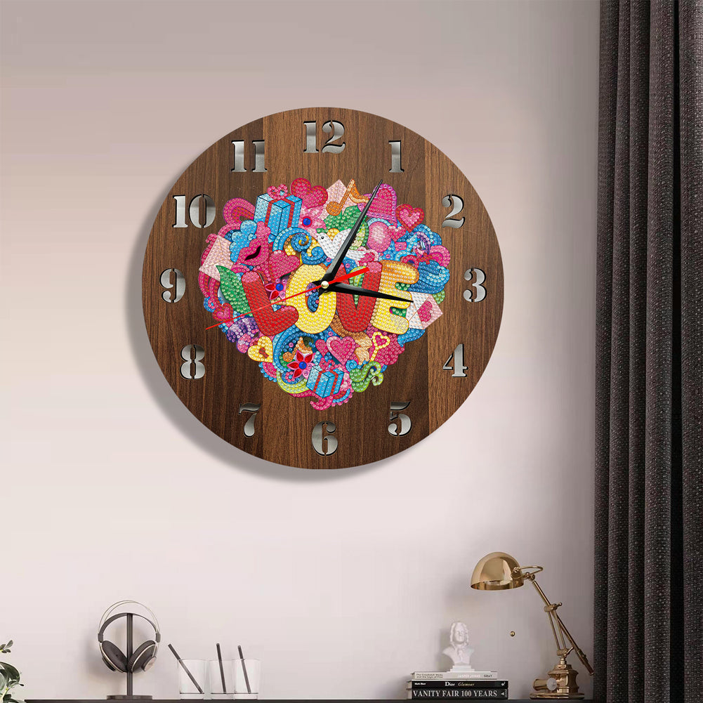 DIY Diamond Painting Wood Clock DIY Wall Art Crafts Mosaic Home Decorations