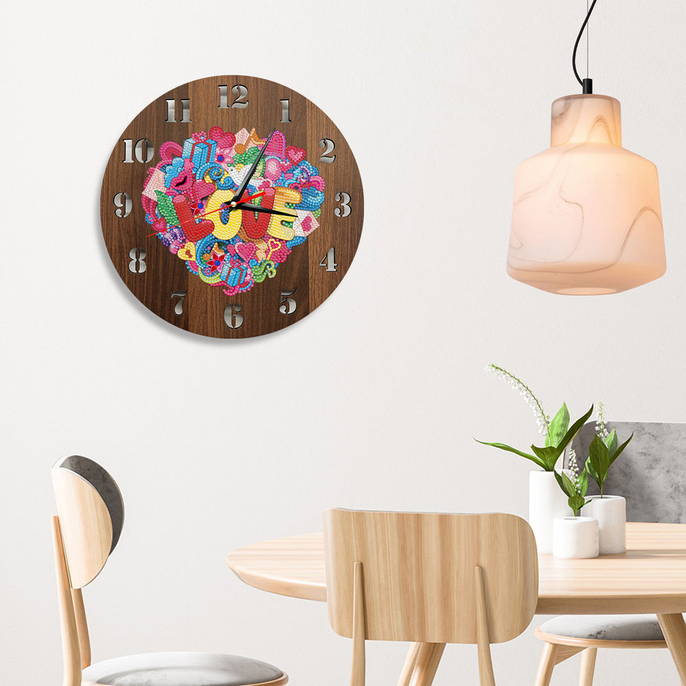 DIY Diamond Painting Wood Clock DIY Wall Art Crafts Mosaic Home Decorations