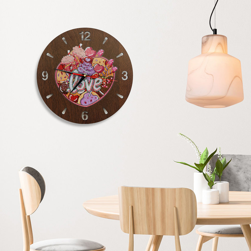 DIY Diamond Painting Wood Clock DIY Wall Art Crafts Mosaic Home Decorations