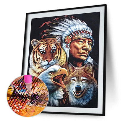 Indians - Full Square Drill Diamond Painting 50*60CM