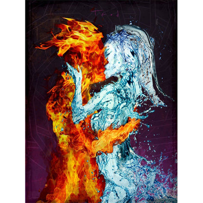 Ice And Fire Couple - Full Square Drill Diamond Painting 50*60CM