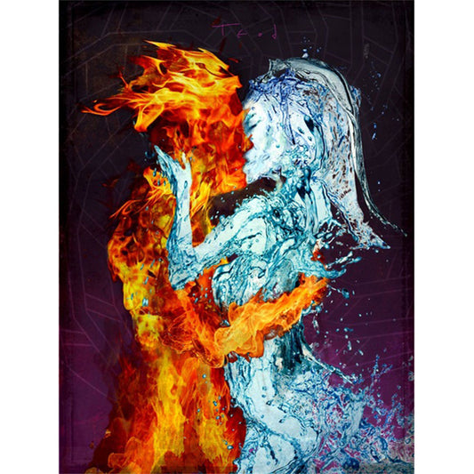 Ice And Fire Couple - Full Square Drill Diamond Painting 50*60CM