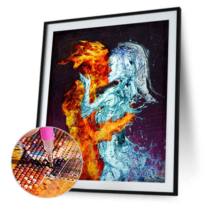 Ice And Fire Couple - Full Square Drill Diamond Painting 50*60CM