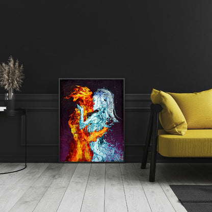 Ice And Fire Couple - Full Square Drill Diamond Painting 50*60CM