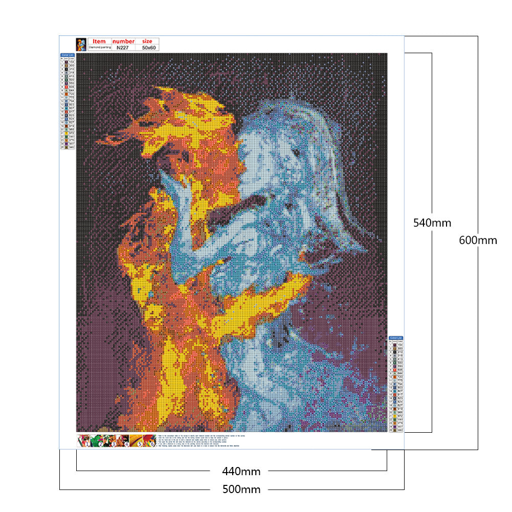 Ice And Fire Couple - Full Square Drill Diamond Painting 50*60CM