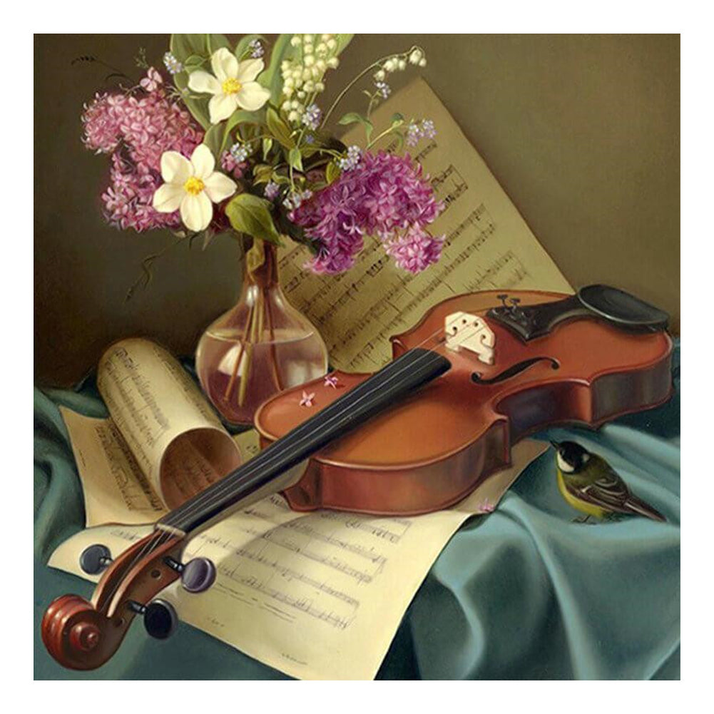 Violin On Table - Full Square Drill Diamond Painting 30*30CM