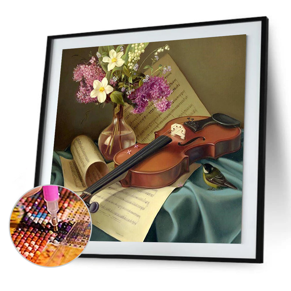 Violin On Table - Full Square Drill Diamond Painting 30*30CM