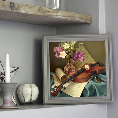 Violin On Table - Full Square Drill Diamond Painting 30*30CM