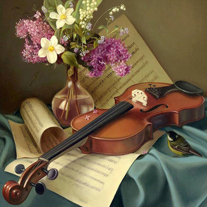 Violin - Full Round Drill Diamond Painting 40*40CM