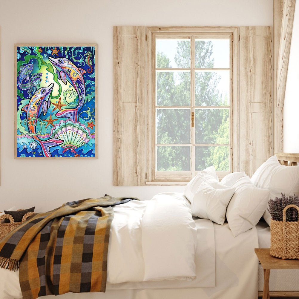 Dolphin - Special Shaped Drill Diamond Paiting 30*40CM