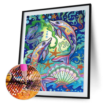 Dolphin - Special Shaped Drill Diamond Paiting 30*40CM