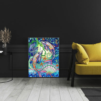 Dolphin - Special Shaped Drill Diamond Paiting 30*40CM