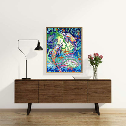 Dolphin - Special Shaped Drill Diamond Paiting 30*40CM