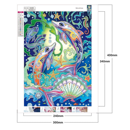 Dolphin - Special Shaped Drill Diamond Paiting 30*40CM