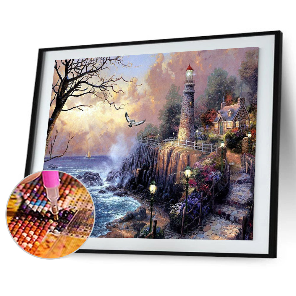 Lighthouse - Full Round Drill Diamond Painting 60*50CM