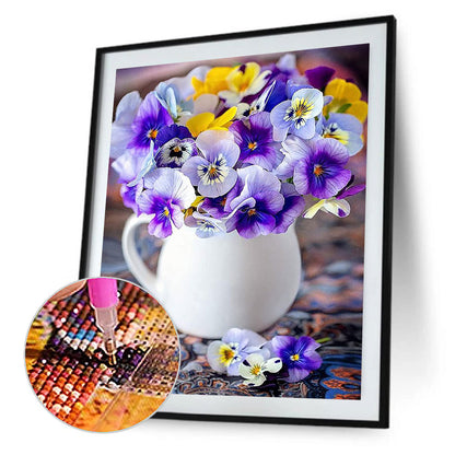 Purple Flower - Full Round Drill Diamond Painting 30*40CM