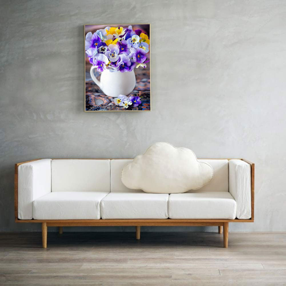 Purple Flower - Full Round Drill Diamond Painting 30*40CM