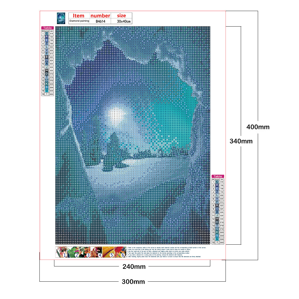 Snow Aurora - Full Round Drill Diamond Painting 30*40CM