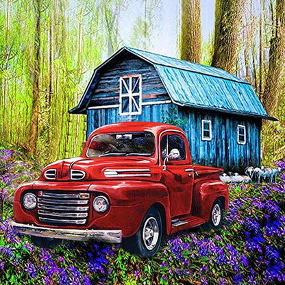 Forest Car - Full Square Drill Diamond Painting 30*30CM