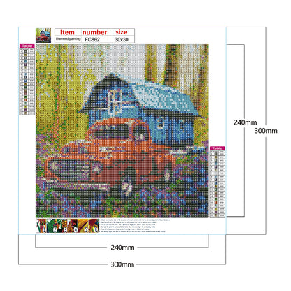 Forest Car - Full Square Drill Diamond Painting 30*30CM