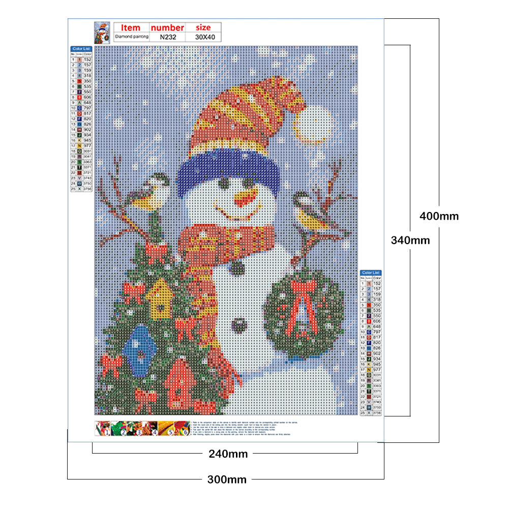 Snowman - Full Square Drill Diamond Painting 30*40CM