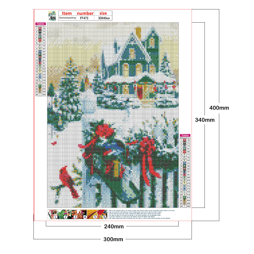 Christmas Snow Scene - Full Square Drill Diamond Painting 30*40CM