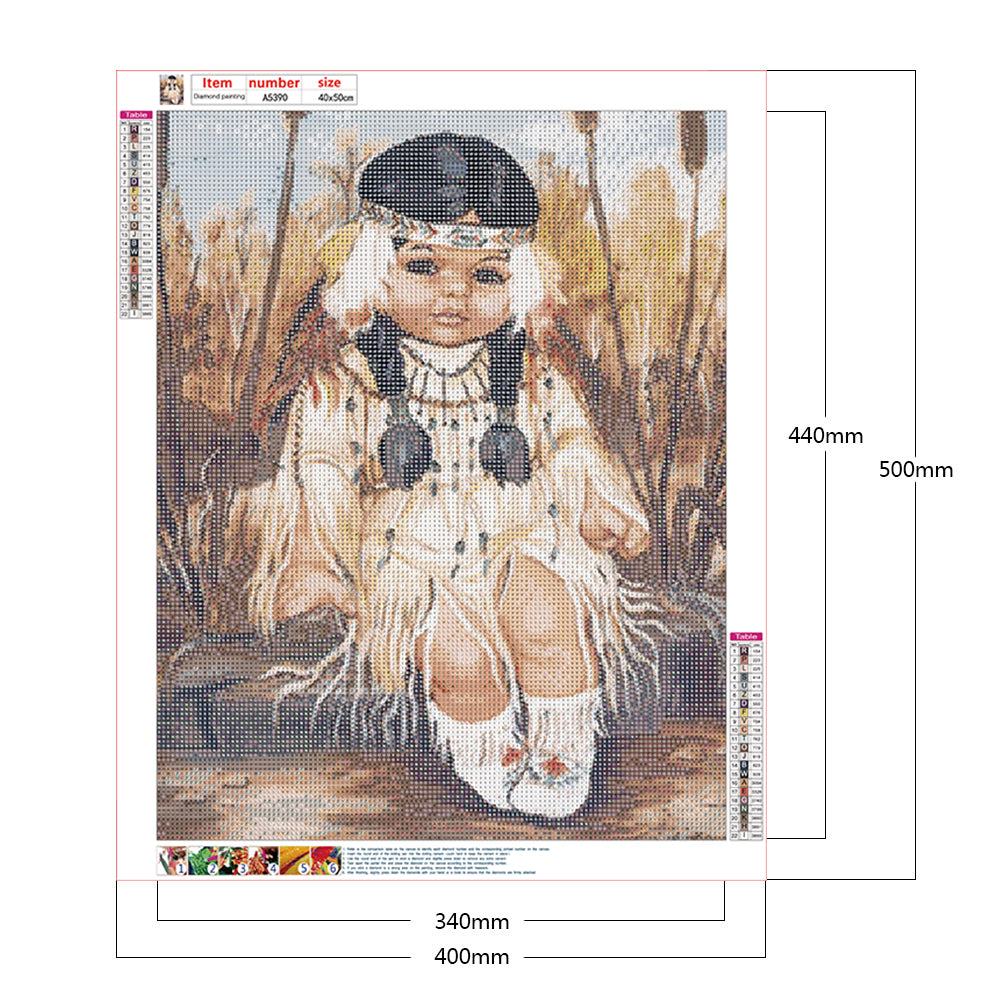 Little Girl - Full Round Drill Diamond Painting 40*50CM