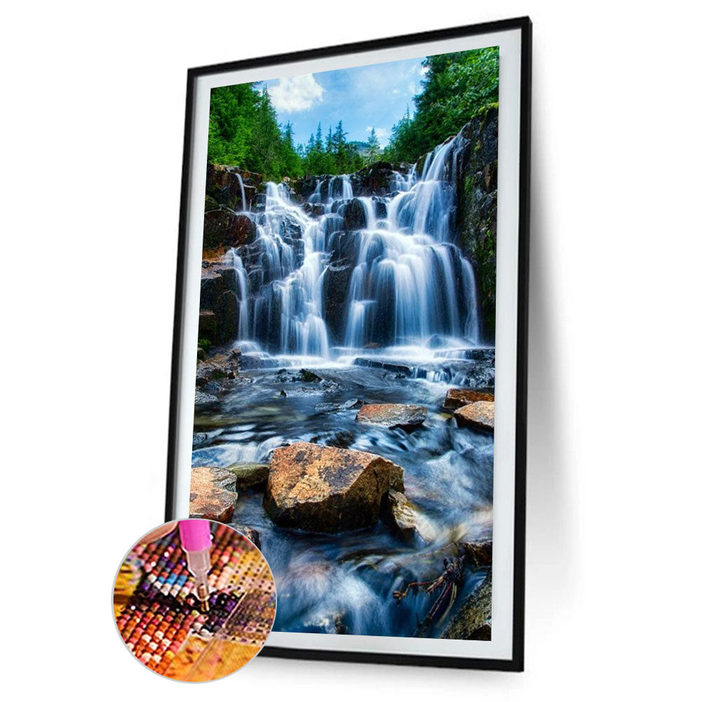 High Mountains And Flowing Water - Full Round Drill Diamond Painting 40*70CM