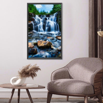 High Mountains And Flowing Water - Full Round Drill Diamond Painting 40*70CM