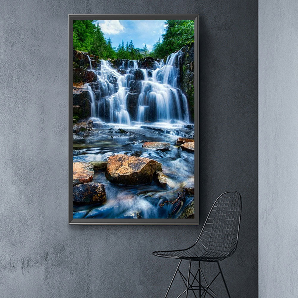 High Mountains And Flowing Water - Full Round Drill Diamond Painting 40*70CM