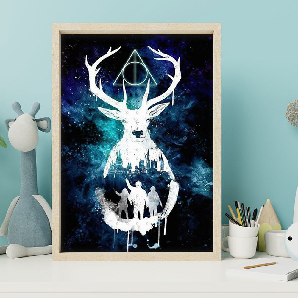 Harry Potter Silhouette - Full Round Drill Diamond Painting 30*40CM