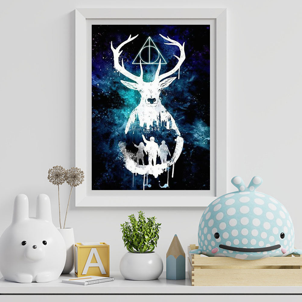 Harry Potter Silhouette - Full Round Drill Diamond Painting 30*40CM