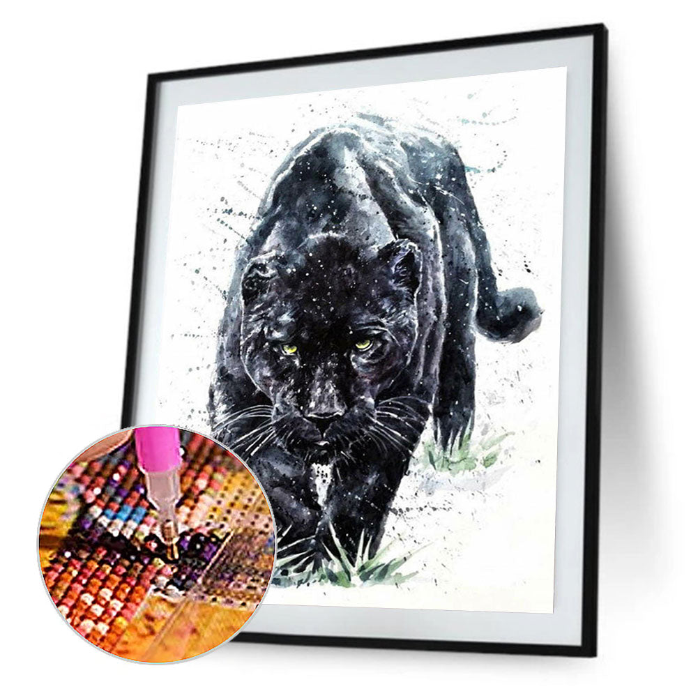 Black Tiger - Full Round Drill Diamond Painting 30*40CM