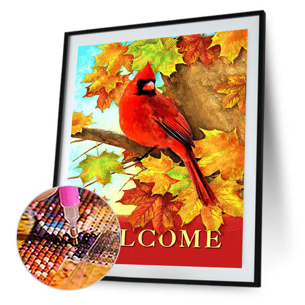 Maple Bird - Full Round Drill Diamond Painting 30*40CM