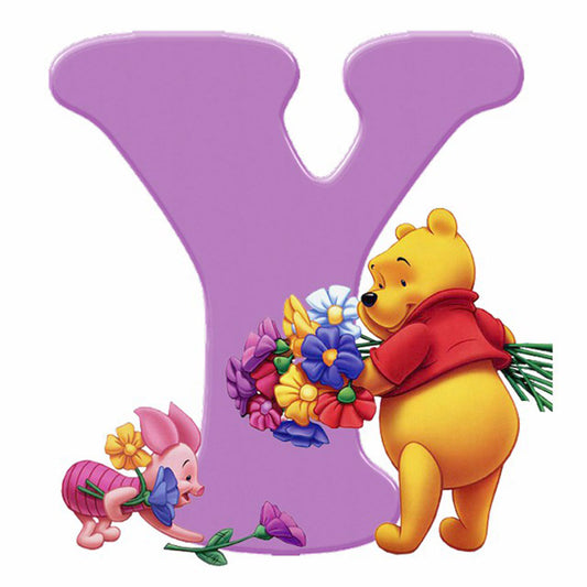 Pooh Letter Y - Full Square Drill Diamond Painting 30*30CM