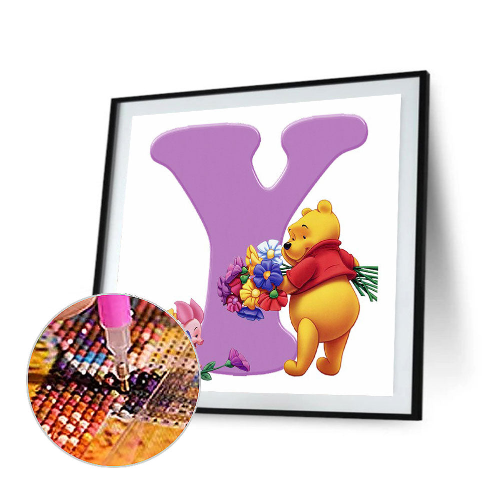 Pooh Letter Y - Full Square Drill Diamond Painting 30*30CM