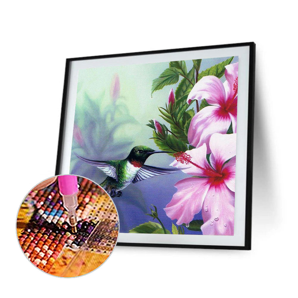 Bird Holding Flower - Full Round Drill Diamond Painting 40*40CM