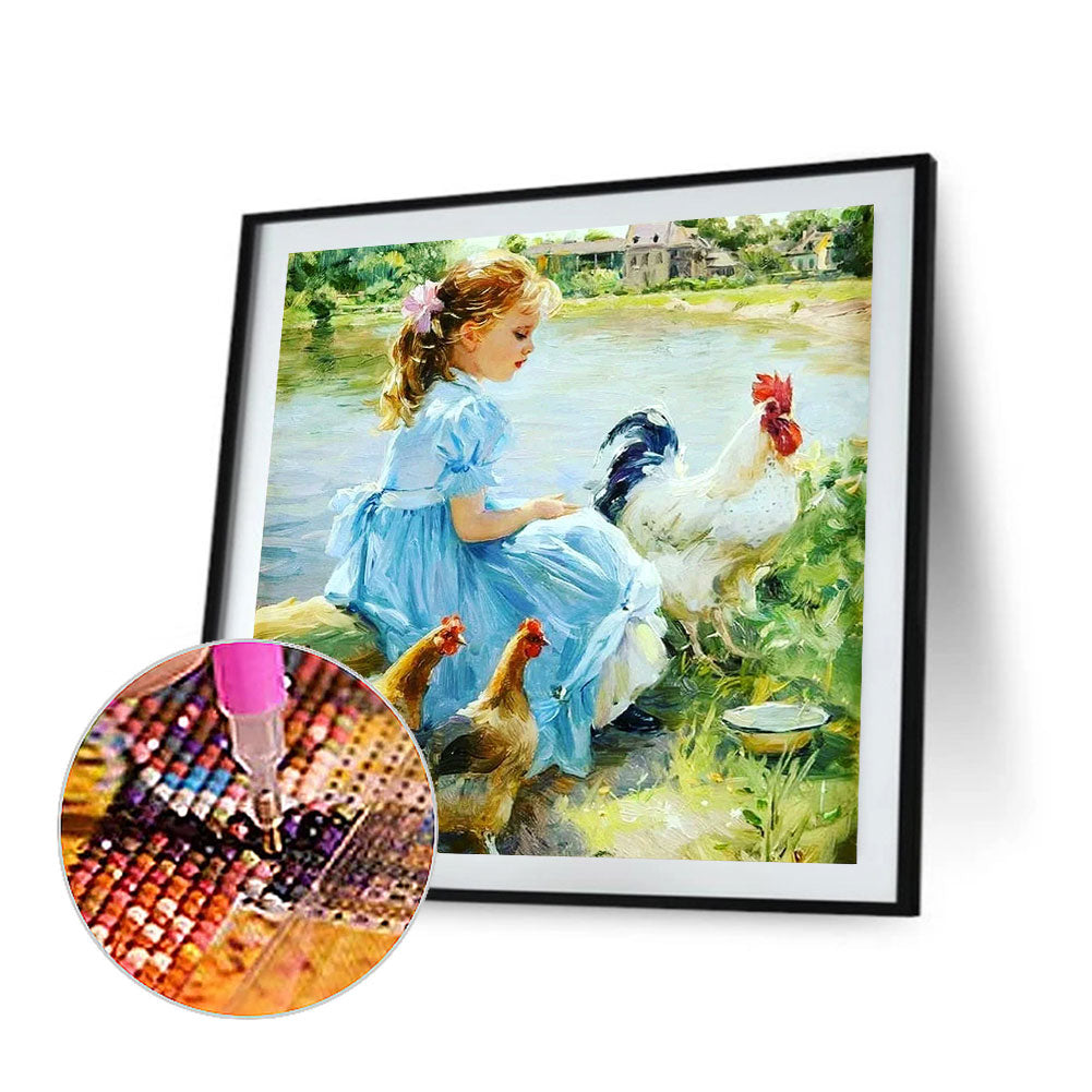 Little Girl - Full Round Drill Diamond Painting 40*40CM